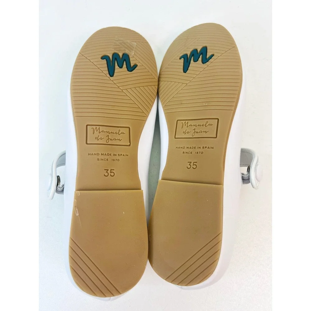Manuela de Juan Robine I White Nappa Leather Mary Jane Flats Kids 35 EU / 3.5 US